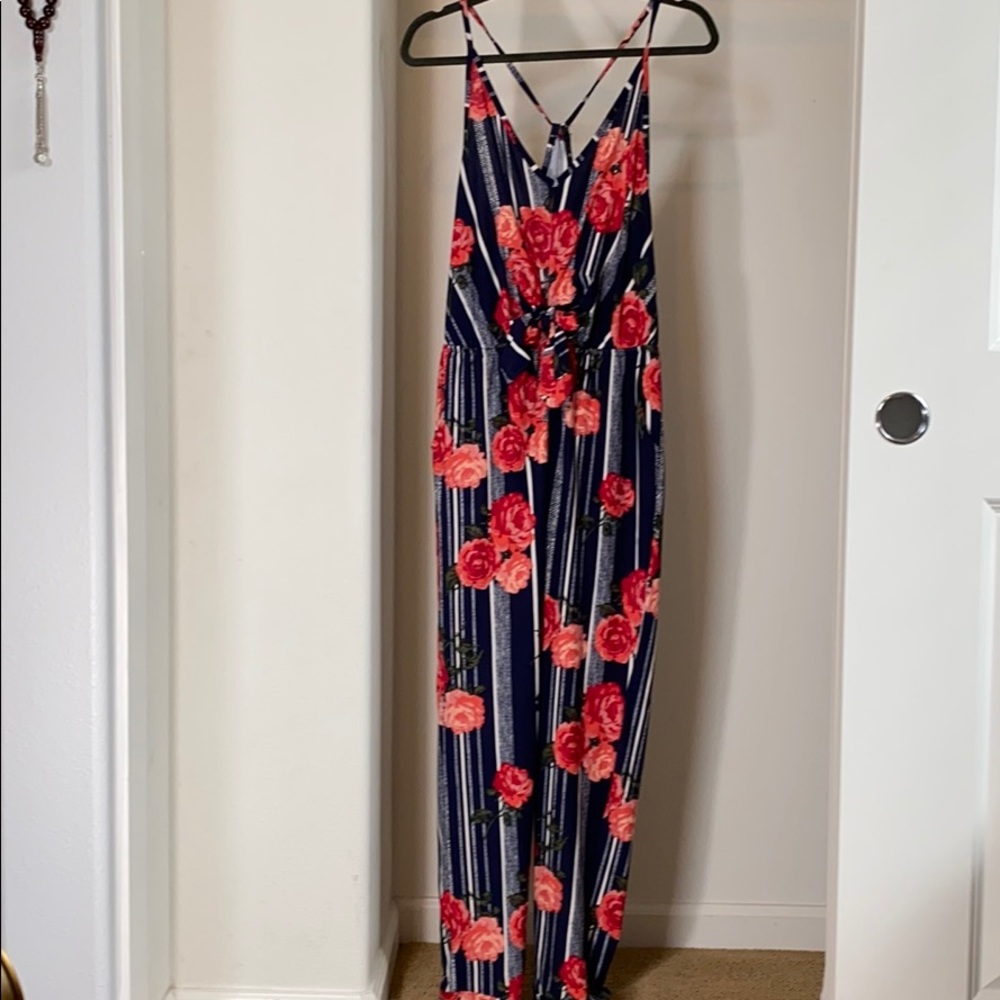 Floral Jersey Jumpsuit